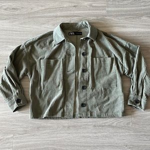 ZARA CROPPED CORDUROY SHACKET